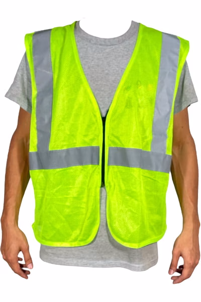 Chaleco de alta visibilidad con zipper color naranja y verde limón Seguriex