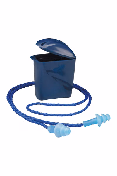 Tapón de oído 3M azul con cordón y estuche protección auditiva industrial Honduras
