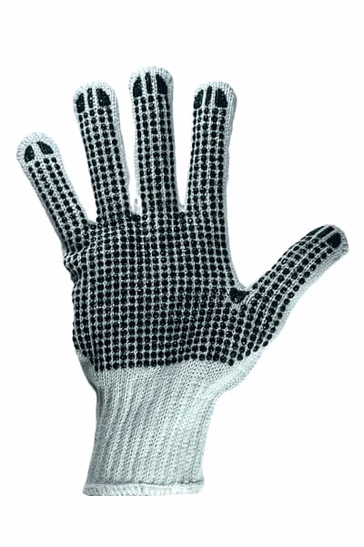 Guantes JOPZ algodón blanco con puntos PVC para uso general industrial Honduras