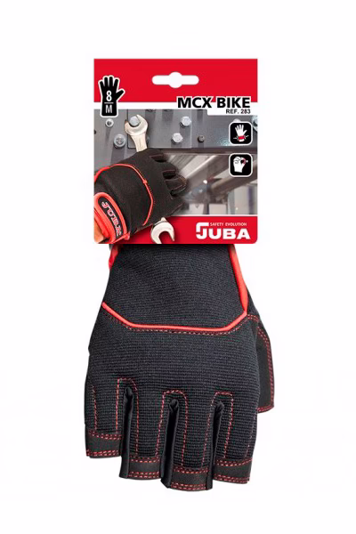 Guante negro cuero JUBA H283 palma abierta