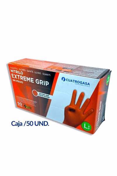 Guantes desechables JOPZ nitrilo diamantado naranja - Textura diamante agarre superior Honduras