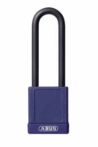 Candado LOTO ABUS morado 40mm aluminio plastificado para bloqueo industrial
