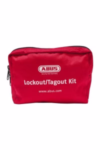 Bolsa pequeña porta trancado y etiquetado impermeable, compacta y resistente para transporte de dispositivos LOTO