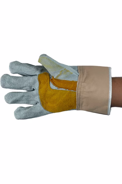 uante Cuero Gris Refuerzo en Palma Corto JOPZ para protección industrial