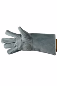 Guante cuero gris 14" con refuerzo en palma