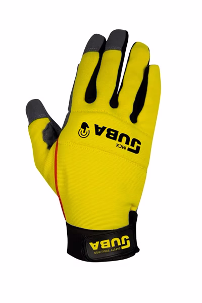 Guante industrial amarillo MECANIX JUBA palma de cuero