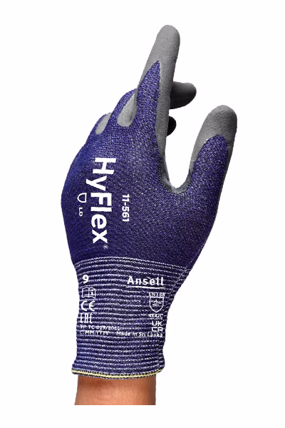Guante anticorte HyFlex azul nitrilo gris