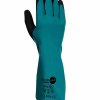 Guantes químicos nitrilo verde Juba 35cm palma arenosa negra protección industrial Honduras