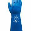 Guante químico Showa de nitrilo azul sin forro 13 pulgadas para protección industrial contra químicos