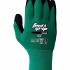 Guantes industriales latex verde JUBA con palma negra antimicrobiana - Protección certificada Honduras